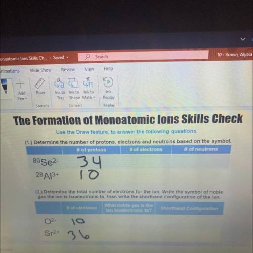 Determine the number of protons, electrons and neutrons based on the symbol