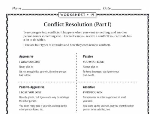 Which of these attitudes is best for resolving conflicts so that they stay resolved? Why

Which of
