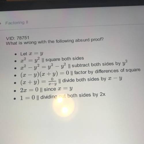 ^What is wrong with the following absurd proof?