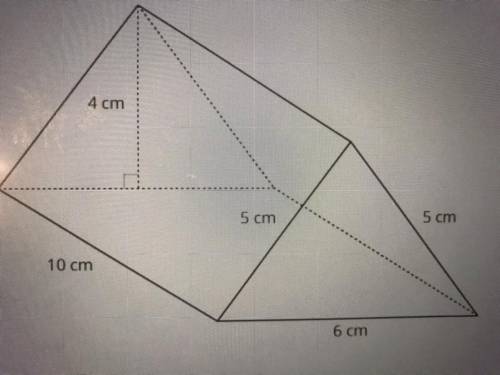 What is the volume of the prism, in cubic centimeters?