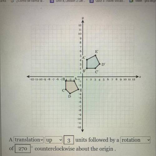 How did red shape get to the blue shape. My answer was wrong btw