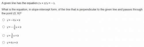 What is the equation of the line perpendicular to the given line?