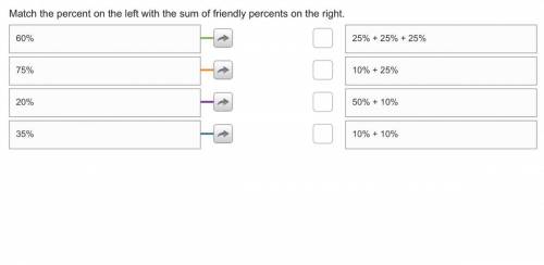 Match the percent on the left with the sum of friendly percents on the right