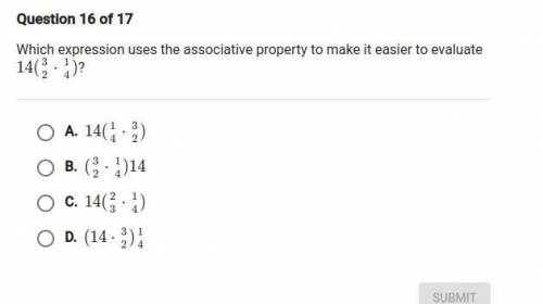 (pleasee help!!) Which expression uses the associative property to make it easier to evaluate