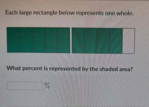 Each large rectangle below represents one whole. What percent is represented by the shaded area?