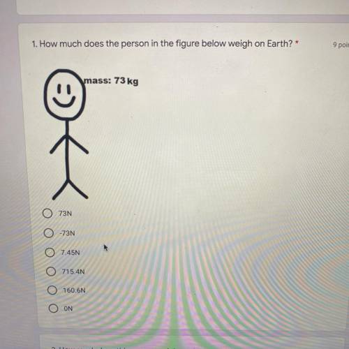 How much does the person in the figure below weigh on earth ?