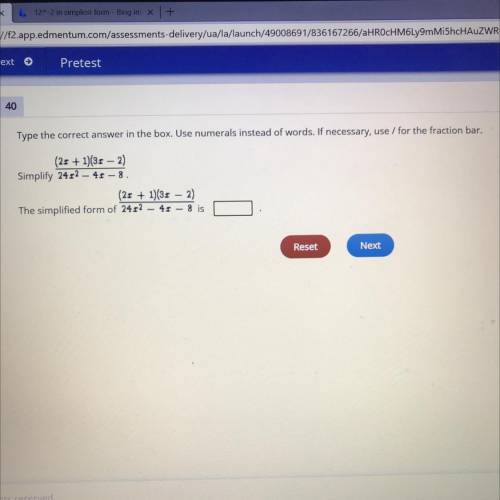 Type the correct answer in the box. Use numerals instead of words. If necessary, use / for the frac