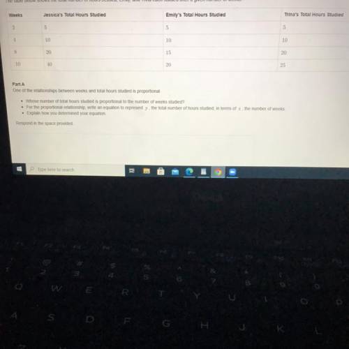 The table below shows the total number of hours, Jessica, Emily, and Trina, each studied after give