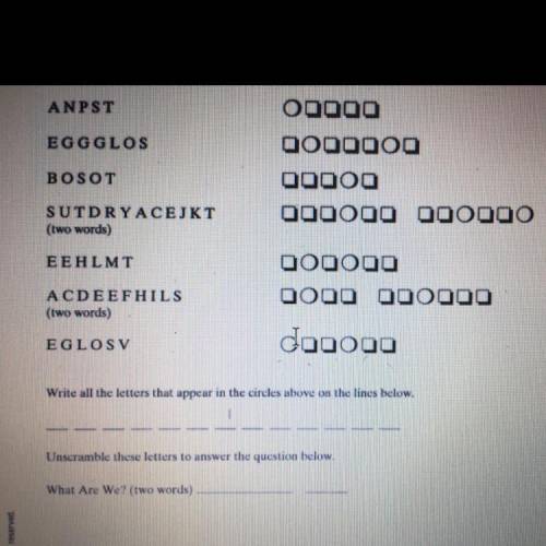 Unscramble each of the words or phrases in the left column below. Write the unscrambled word in the