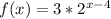 f(x) = 3 * 2^{x-4}