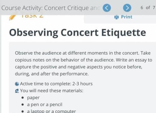 Critiquing a Concert

After attending the concert, write a critique of the performance. Your repor
