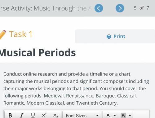 Conduct online research and provide a timeline or a chart capturing the musical periods and signifi