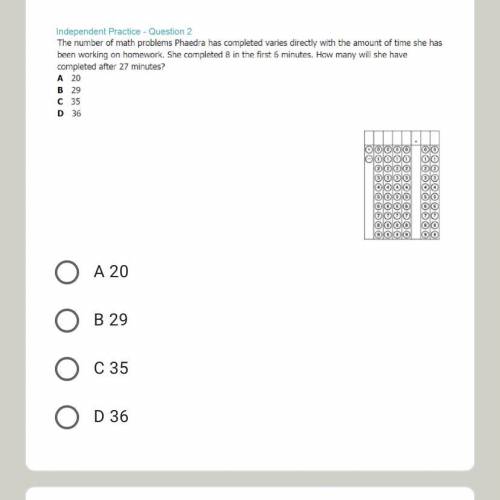 The number of math problems Phaedra has completed varies directly with the amount of time she has b