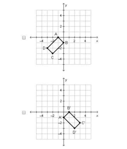 NEED HELP ASAP! PLZ DONT SPAM!

Which shows the image of quadrilateral ABCD after a rotation of 90