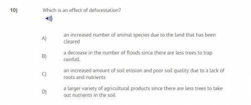 Which is an effect of deforestation?