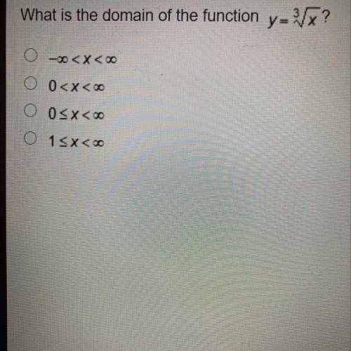 What is the domain of the function y=3/x?
O
-00
O 0
0
1