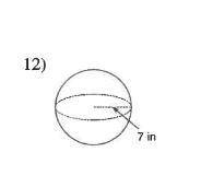 Please help find the volume of the sphere and show work