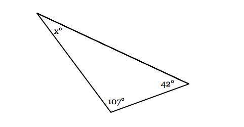 The measures of the angles of a triangle are shown in the figure below. Solve for x.