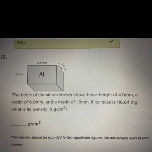 What’s the density in g/cm^3