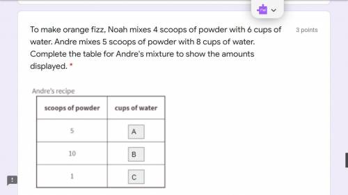 To make orange fizz, Noah mixes 4 scoops of powder with 6 cups of water. Andre mixes 5 scoops of po