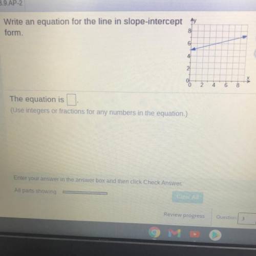 Write an equation for the line in slope-intercept form