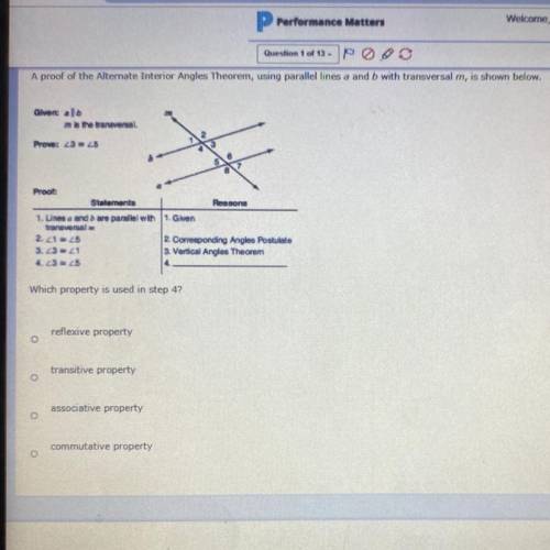 PLEASE HELP

A proof of the Alternate Interior Angles Theorem, using parallel lines a and b with t