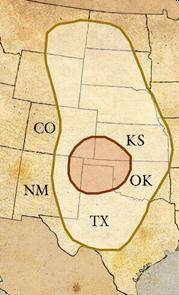 The area highlighted on the map above shows the area of the United States most affected by what dis