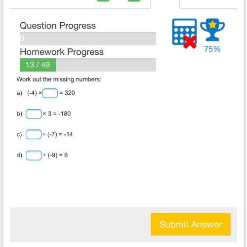 Work out the missing numbers