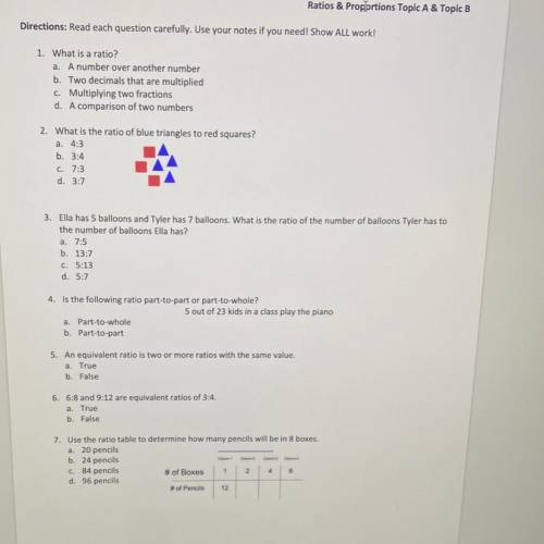 (MATH, RATIOS) please help I really need to get this done.