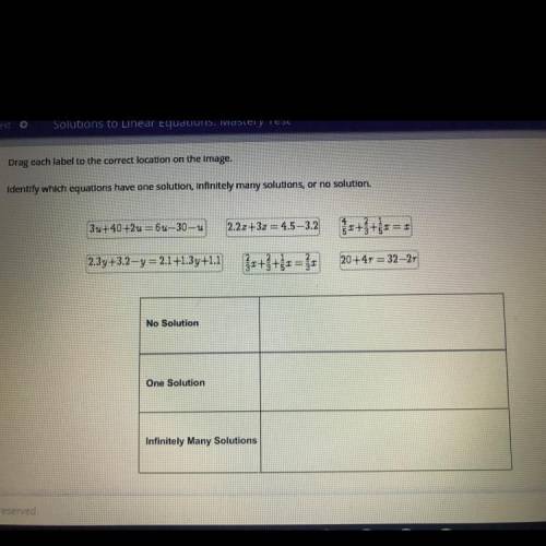 Identify which equations have one solution, infinitely many solutions, or no solution.

please hel