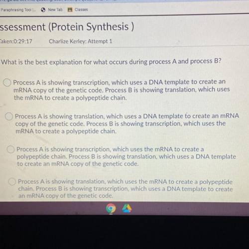 What is the best explanation for what occurs during process A and process B?