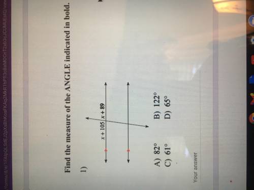 Find the measure of the angle, PLEASE I NEED HELP-

I have a test review today, please can someone