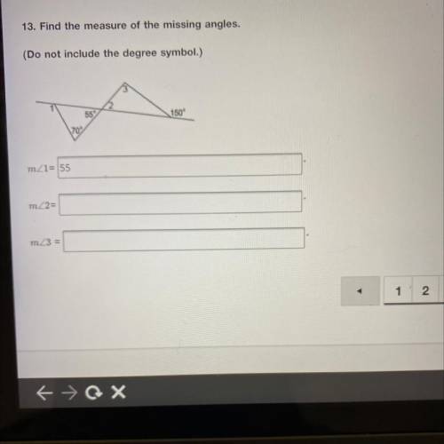 I know m<1 is 55 but I don’t know 2 &3. Please help.
