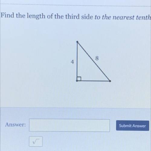 Find the length of the third side to the nearest tenth