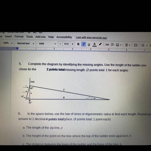 Will give brainliest 6.

In the space below, use the law of sines or trigonometric ratios to find