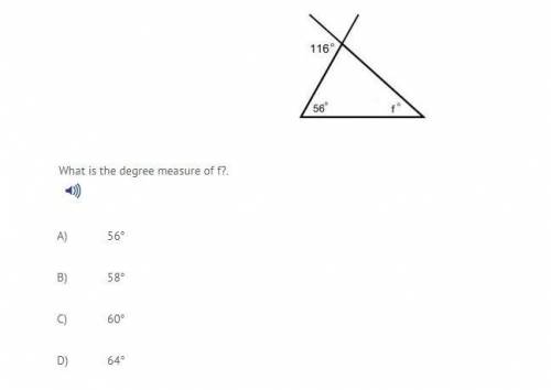 What is the degree measure of f?