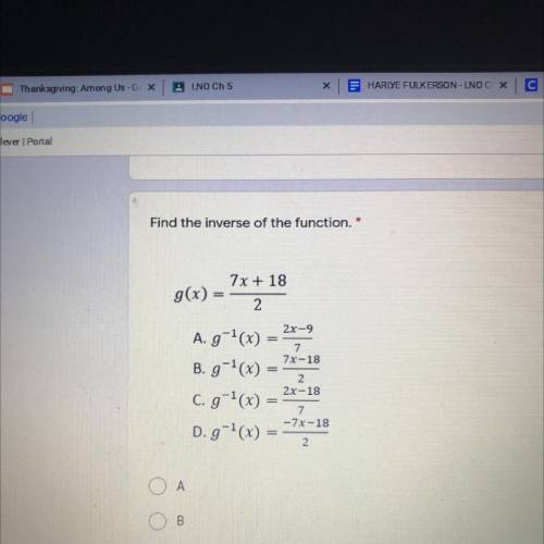 Find the inverse of the function. *