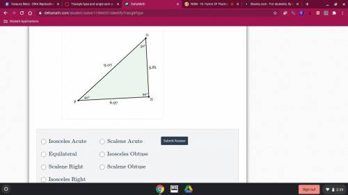 Determine the type of triangle that is drawn below. PLZZ ASAP