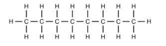 Study the hydrocarbon below. Describe the shape, chain structure, and saturation of the molecule. A