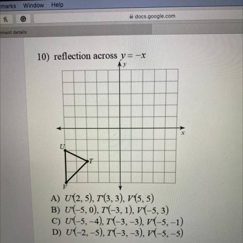 Reflection across y= -x