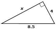 A right triangle is shown below.

What is the value of x rounded to the nearest ten, if necessary?