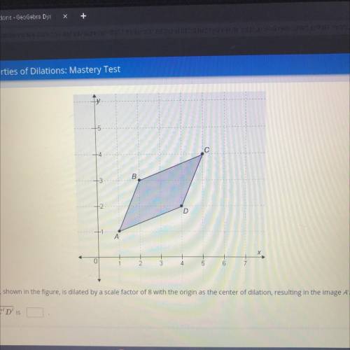 Polygon ABCD, shown in the figure, is dilated by a scale factor of 8 with the origin as the center