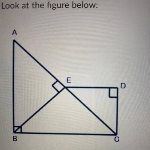 Look at the figure below:

Which triangle is similar to triangle AEB? 
1) Triangle CDE
2) Triangle