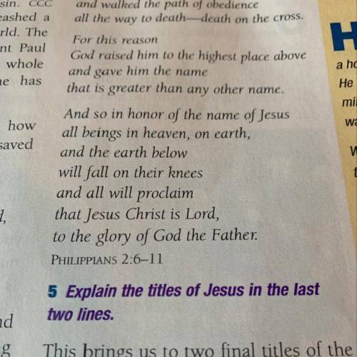 Explain the titles of Jesus in the last
two lines.