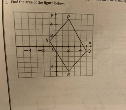 Find the area of the figure below.