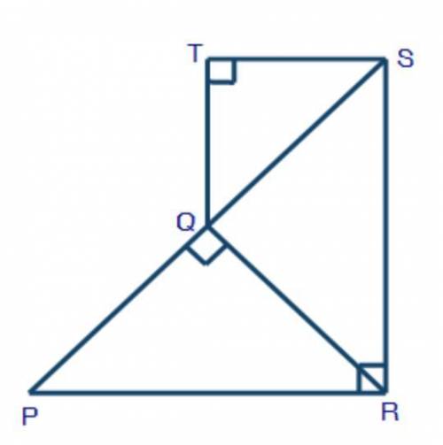 Which triangle is similar to triangle PQR using the Pieces of Right Triangles Similarity Theorem?