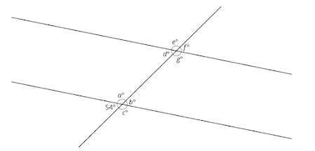 What is the measure of angle a?
A) 54
B) 46
C) 126
D) 136