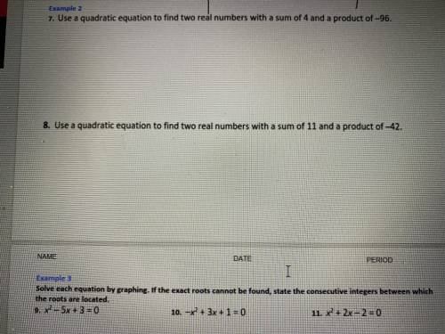 Can someone answer 7-11 for me by 12:00AM