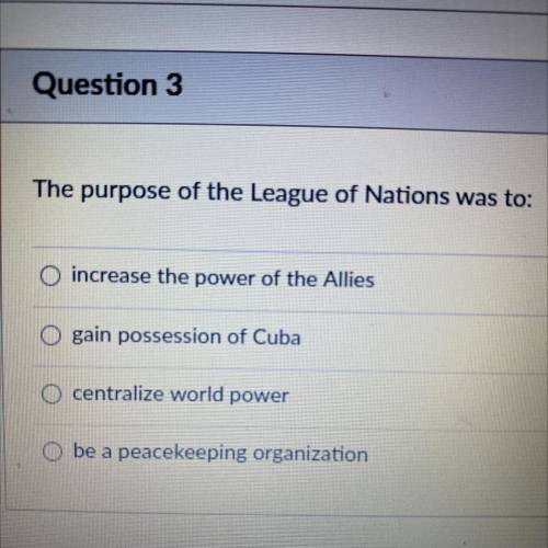 The purpose of the League of Nations was to:
