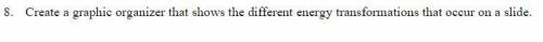 Create a graphic organizer that shows the different energy transformations that occur on a slide.